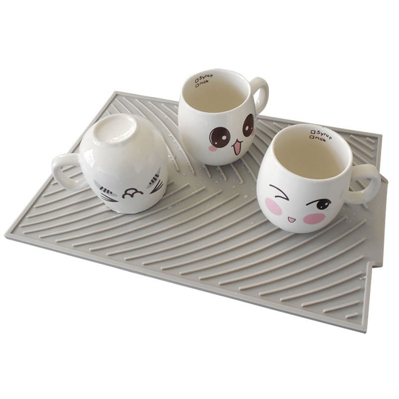 Tapis de vidange antidérapant en Silicone, tapis de séchage pour casseroles de cuisine, tapis de vidange Anti-brûlure, dessous de verre, ustensiles de cuisine