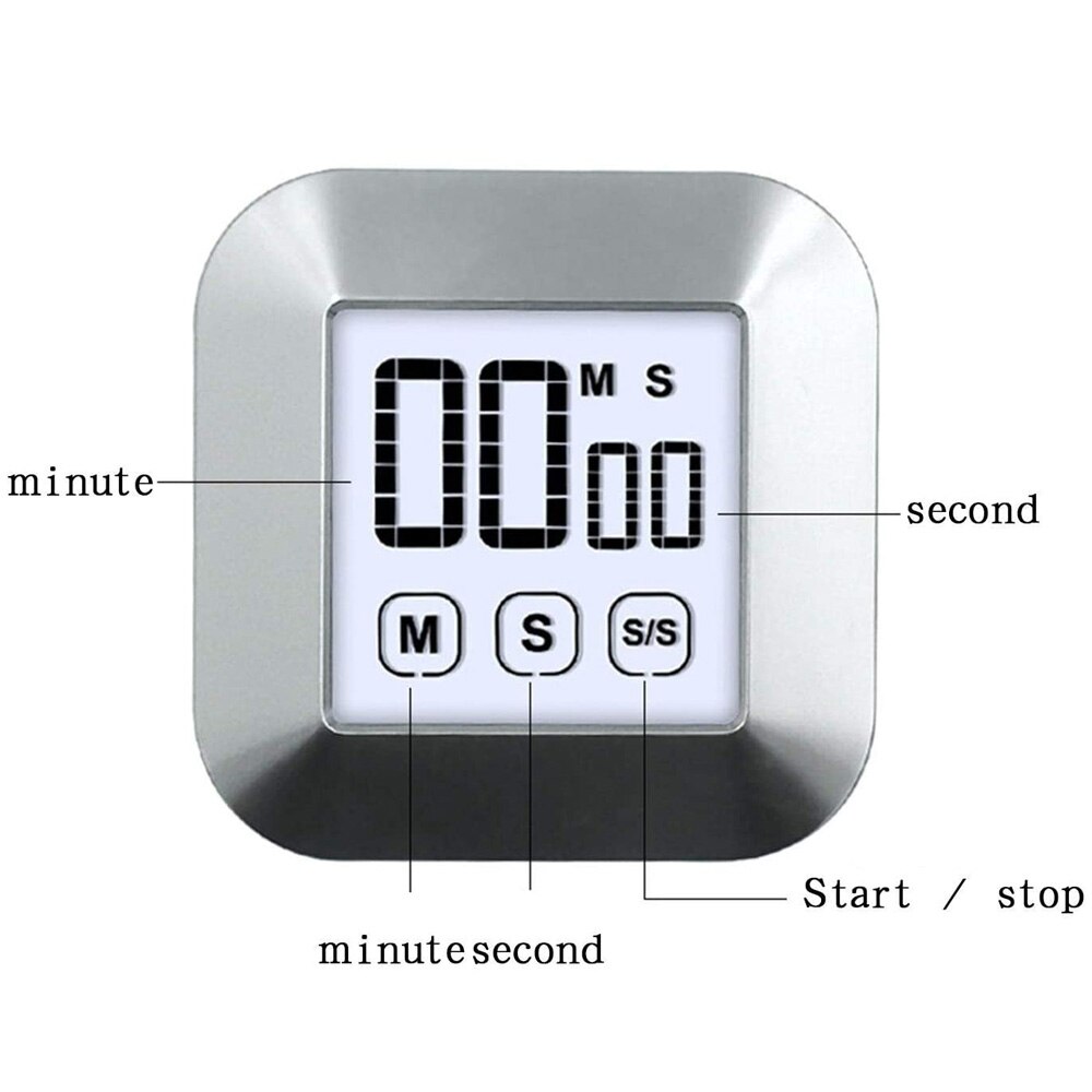 Kitchen Digital Timer Large Display Magnetic Countdown Timer Count Up for Cooking Study Alarm Remind Manual Electronic Gadget
