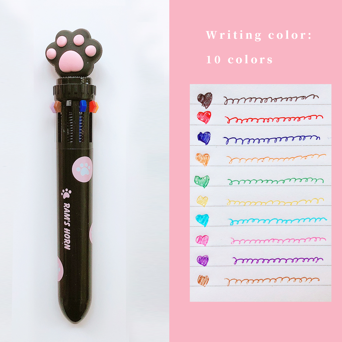 6/10 Colors Ballpoint Pen Cartoon Love 0.5mm Colorful Ink Gel Pens Silicone Kawaii Pens School Office Supplies Korean Stationery: Light Grey
