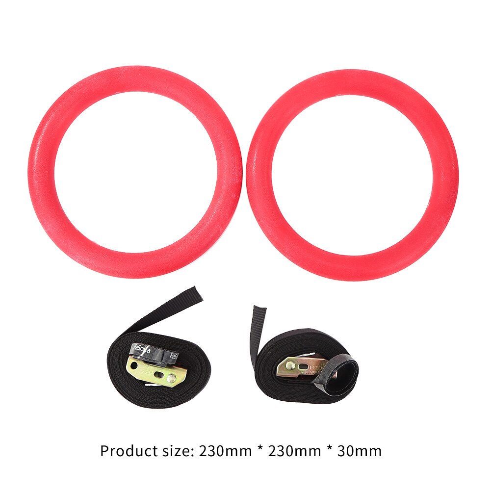 FFitness Olympic Gym Rings – CrossFit, Pull Up, Suspension Training, ABS/Nylon, 233mm Diameter