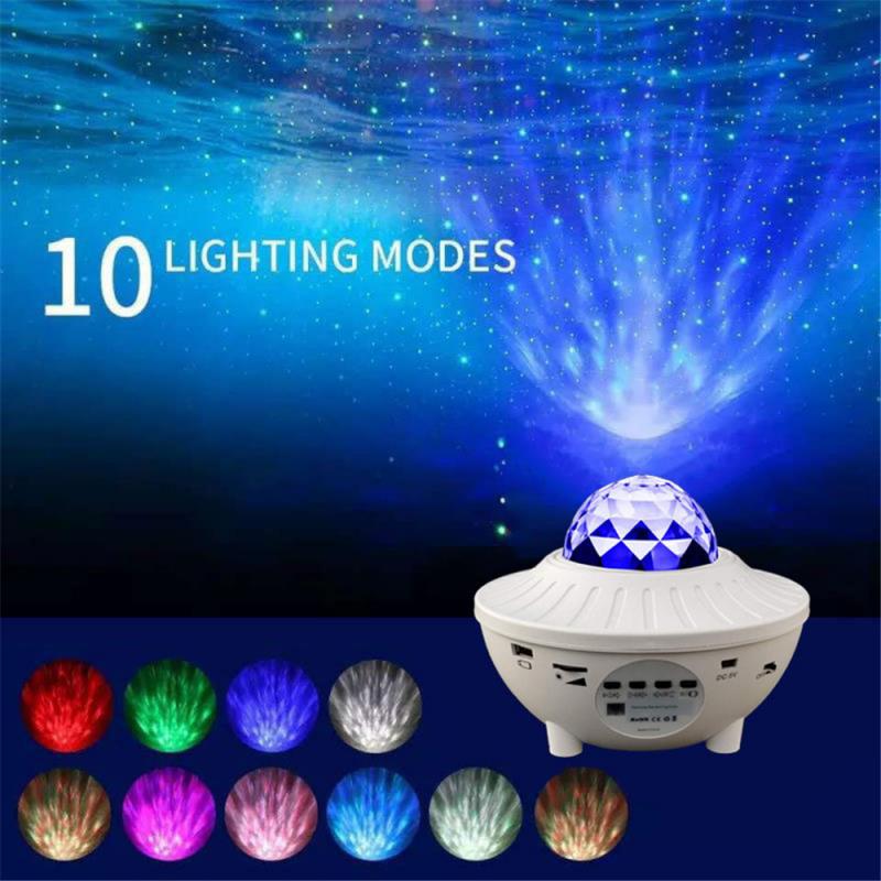 Projecteur LED produisant de la musique en forme d'étoile, modèle, USB, Bluetooth, vagues, luminaire décoratif d'intérieur, 1 pièce