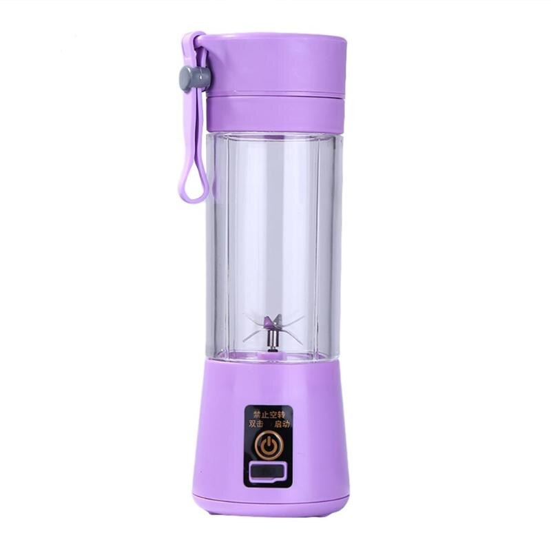 380 Ml Draagbare Blender Juicer Cup Fles Usb Elektrische Fruit Citrus Lemon Juicer Blender Sap Machine 2/4/6 Bladen: 6 Blades Purple