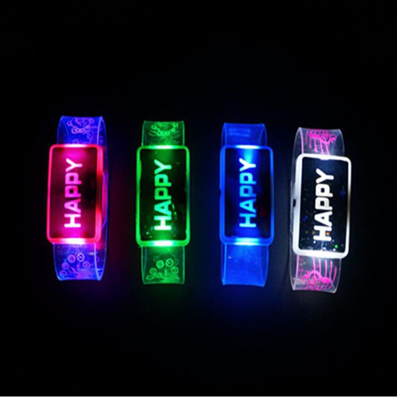 1 Pc Luminous Flashing Led Bracelet Festival Rave Glow Bangle Led Lighting Up Toys Party Favors Glow Party Supplies