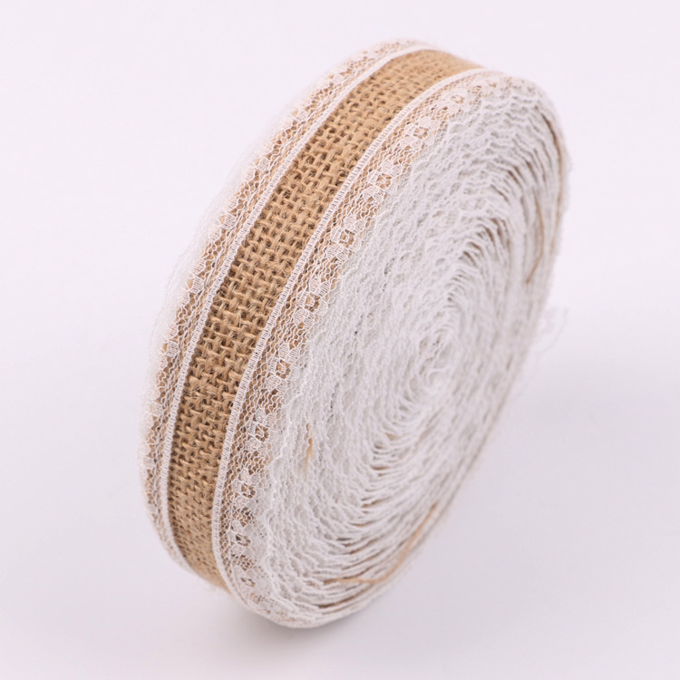 25Mm Jute Jute Linten Vintage Bruiloft Accessoires Een Meter Kant Jute Hessische Rustieke Bruiloften & Feesten Verjaardag Feestartikelen: Style E