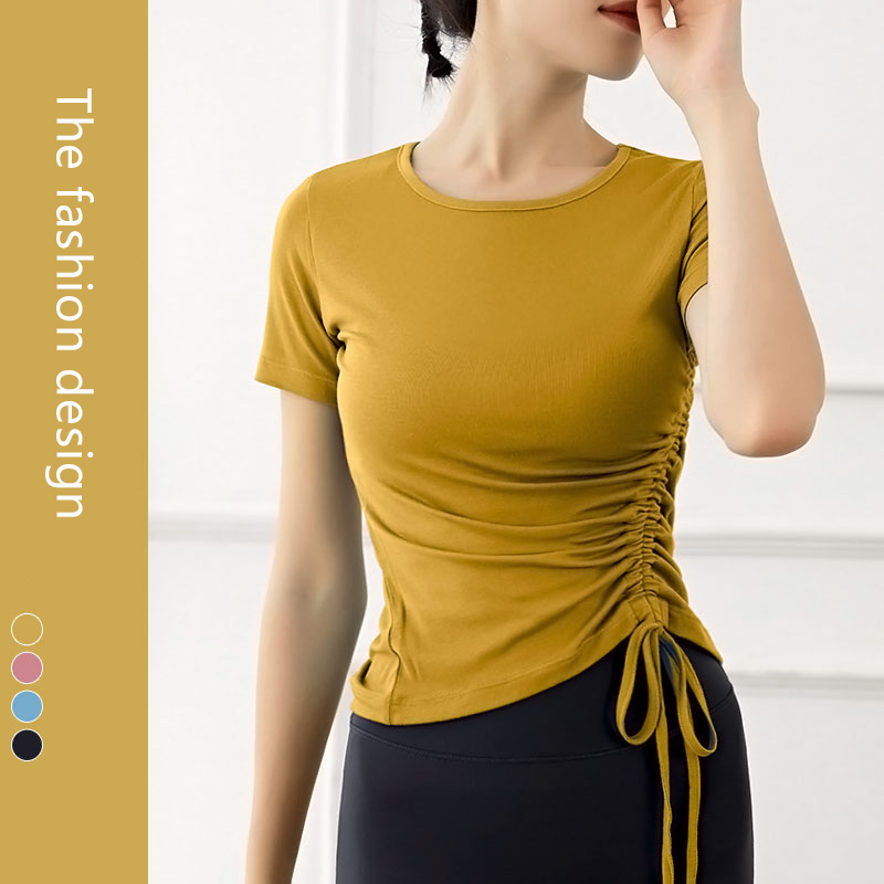 Sportliches crop-top für damen, nahtloses yoga-shirt, hochelastisch, atmungsaktiv, kurzarm, damen-sportbekleidung