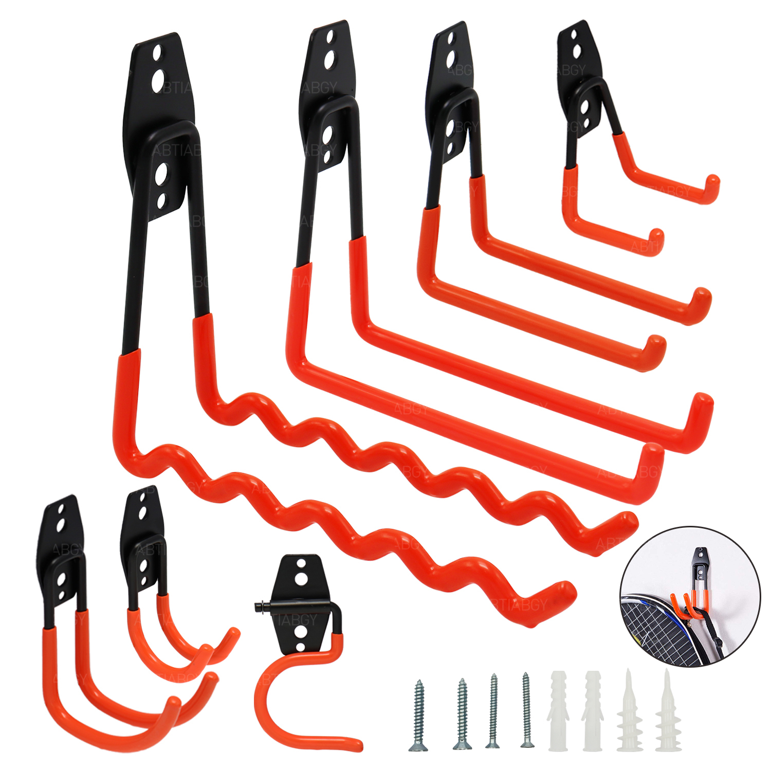 Heavy Duty Metal Hook Garage Storage Hook Organizer Wall Mount Anti-slip Storage Bicycle Hanger Hooks For Ladders Garden Tool