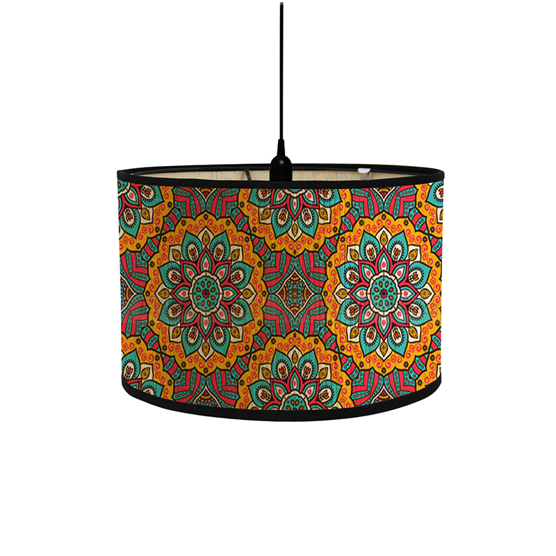 Pantalla de lámpara de pintura de paisaje de estilo japonés, cubierta de luz trenzada de bambú, pantallas de lámpara de pared de araña, pantalla de luz de Arte de Bambú: Oro