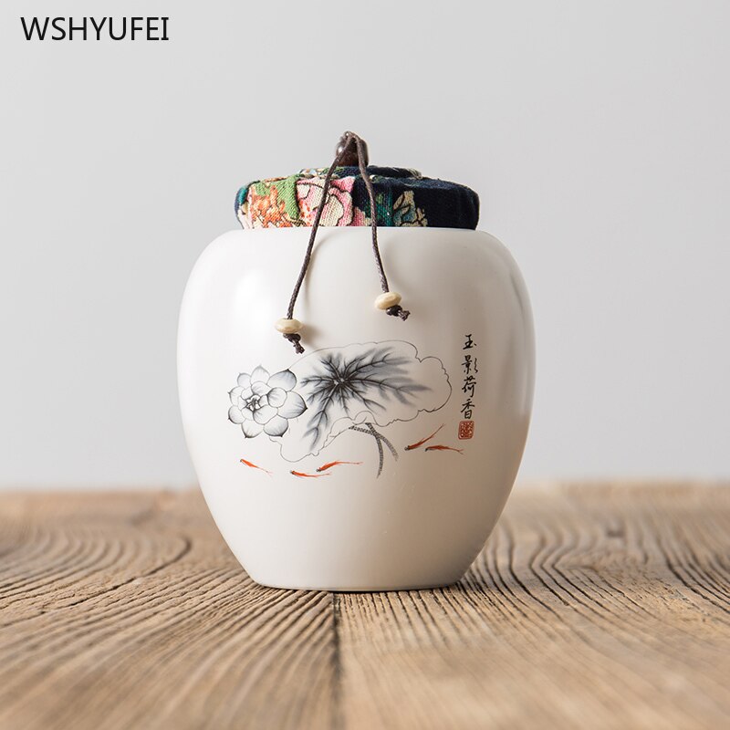 Moisture-proof seal portable ceramic with lid coffee bean candy biscuit collection storage tank kitchen storage decoration