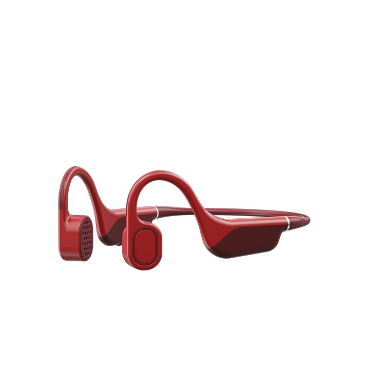 B9 Wireless Bluetooth Headphones Bone Conduction Earphones Stereo Earbud Built-in Memory 8G Sport Waterproof Headset With Mic: Red