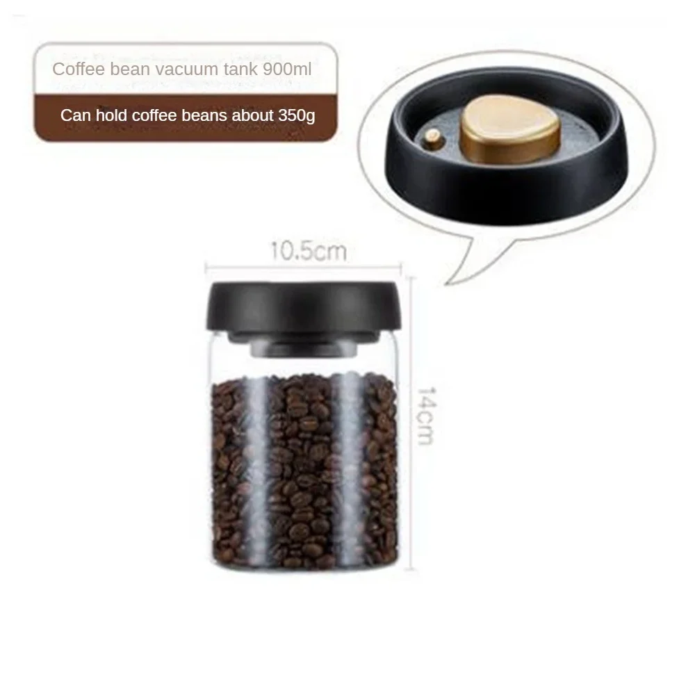 Koffiebonen Vacuümverzegelde tank Transparant glas Voedselopslagpotten Huishoudelijke vochtbestendige luchtafzuiging Luchtdichte container: green
