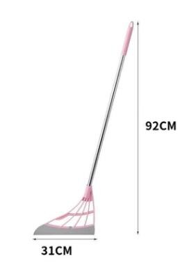 Adjustable Retractable Magic Broom Sweeping Brush Silicone Mop Household Floor Cleaning Broom Floor Wiper Sweeping Brush: Pink