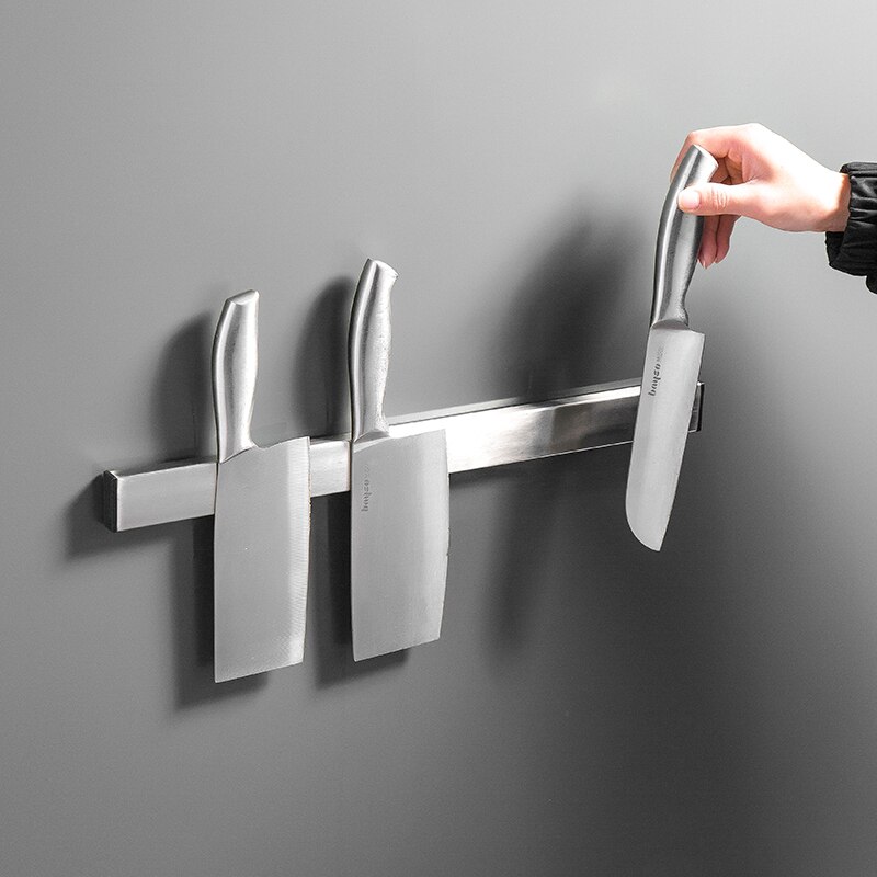 Bvz rustfritt stål magnetisk knivholder knivblokk veggmontert magnet knivholder stativ for kniver