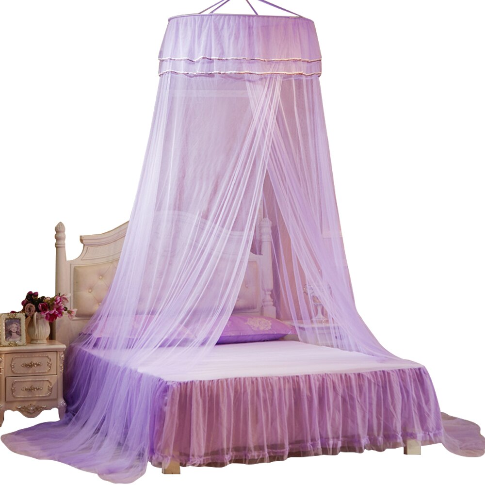 Baldachim robić łóżka zawieszony moskitiera netto okrągły wierzchołek łóżko księżniczki namiot kurtyna składany baldachim na łóżku wróżka koronki Dossels dziewczyna: B6 mały