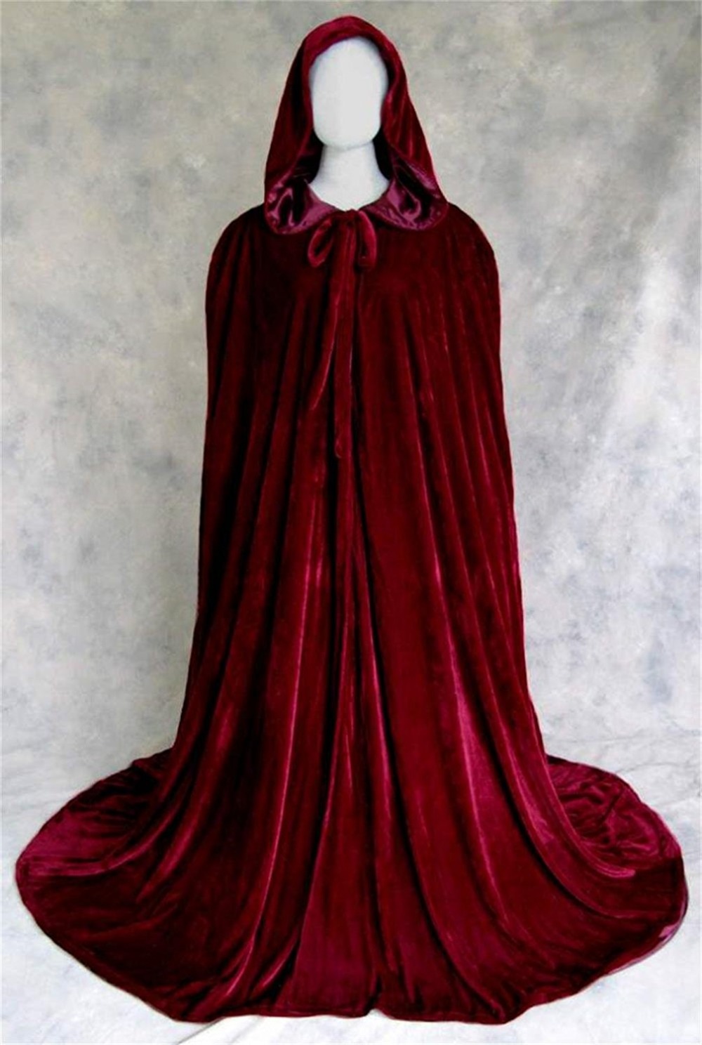 Borgonha Mulheres Wraps Elegante Manto Casamento Do Inverno Longa Capa de Veludo Com Capuz Unisex Halloween Traje Capa Com Capuz Velvet Cloak