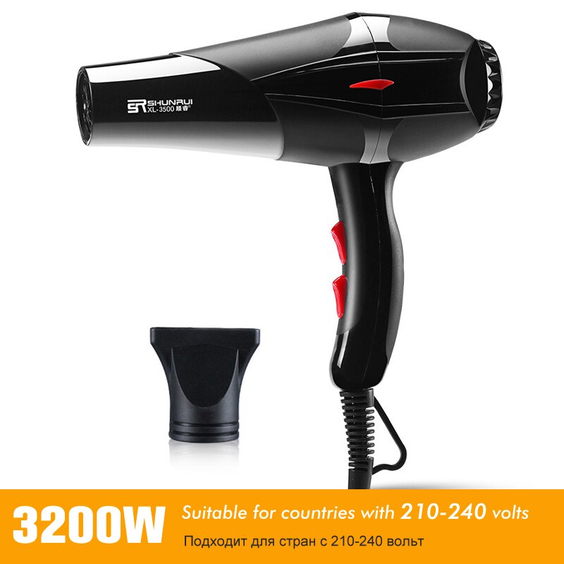 Strong Hair Dryer /Cold Wind Negative Ion Blow Dryer 100-240V Electric Hairdryer Hairstyling Tools 41D: 3200W-2 In1