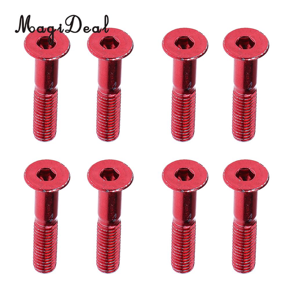 Magideal 8 peças substituição skate caminhão conjunto de ferragem longboard parafusos vermelho