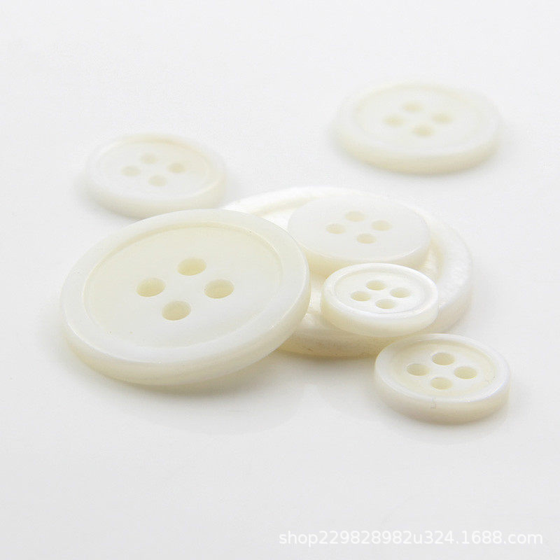 Botones de concha Natural blanca para ropa, accesorios de costura, botón de camisa, artesanía DIY, 9/11/12/15/18/20mm, 20/30/50 Uds.