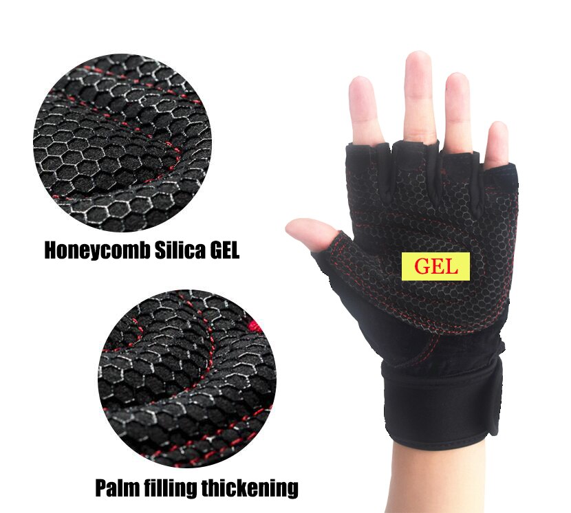 Weight Lifting Training Gloves Women Men Fitness Sports Body Building Gymnastics Grips Gym Hand Palm Protector Fingerless Gloves