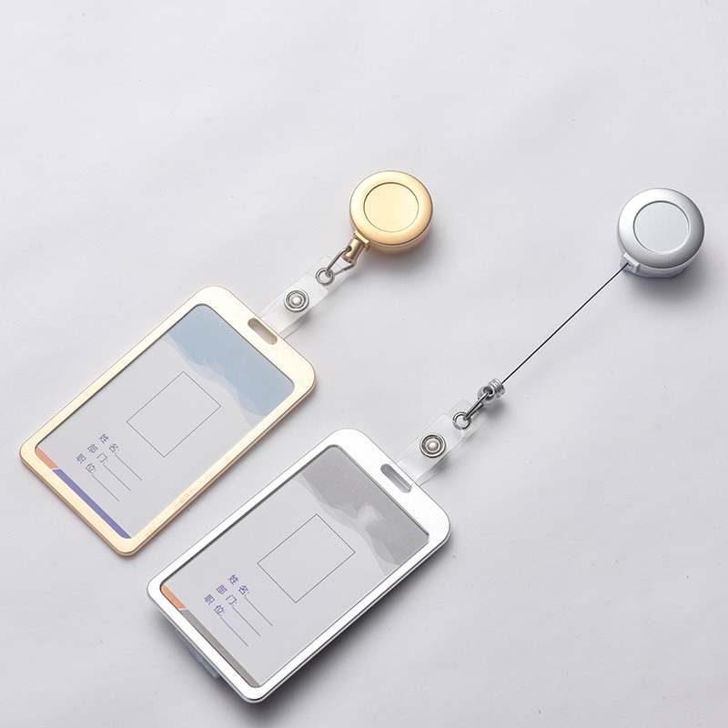 Lanyard Keychain Id Card Holder Aluminum Alloy Nurse Badge Holder Office School Nurse Bank ID Bus Card Holder