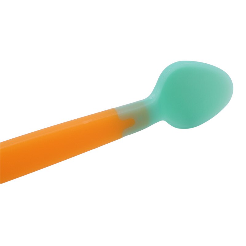 Baby Silicone Feeding Spoon Baby Spoon Safety Tableware Infant Learning Spoons Flatware Baby Feeding Dinnerware