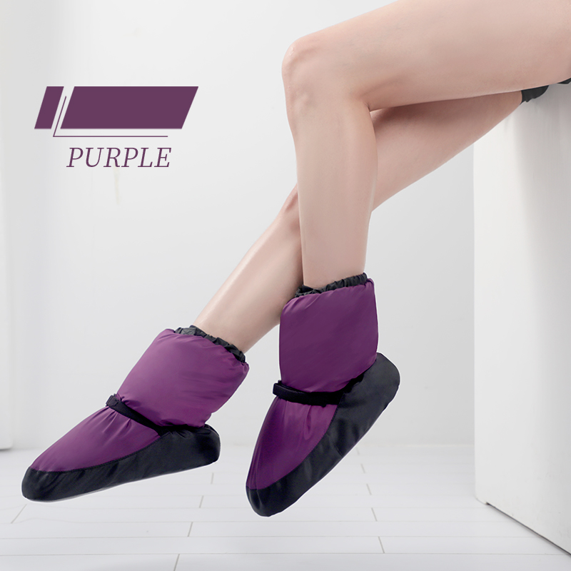 Zapatos de Ballet para mujer, botines de calentamiento, zapatos de baile nacionales, botas de baile de invierno, botas de bailarina antideslizantes cálidas, zapatos de entrenamiento: XS / Azul