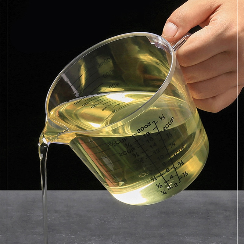 Pour Spout Measuring Cup Visual Scale Metering Cup 150/300/600/1000ml Baking Tool Plastic Transparent Graduated Kitchen Lab Tool