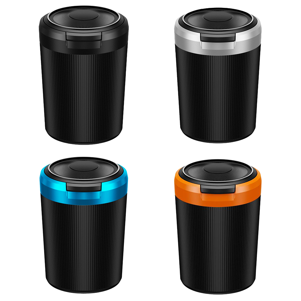 Car Ashtray with Lid Portable Ash Tray Multi-Function Mini Car Trash Can Stainless Steel Ashtray for Car Travel Agency
