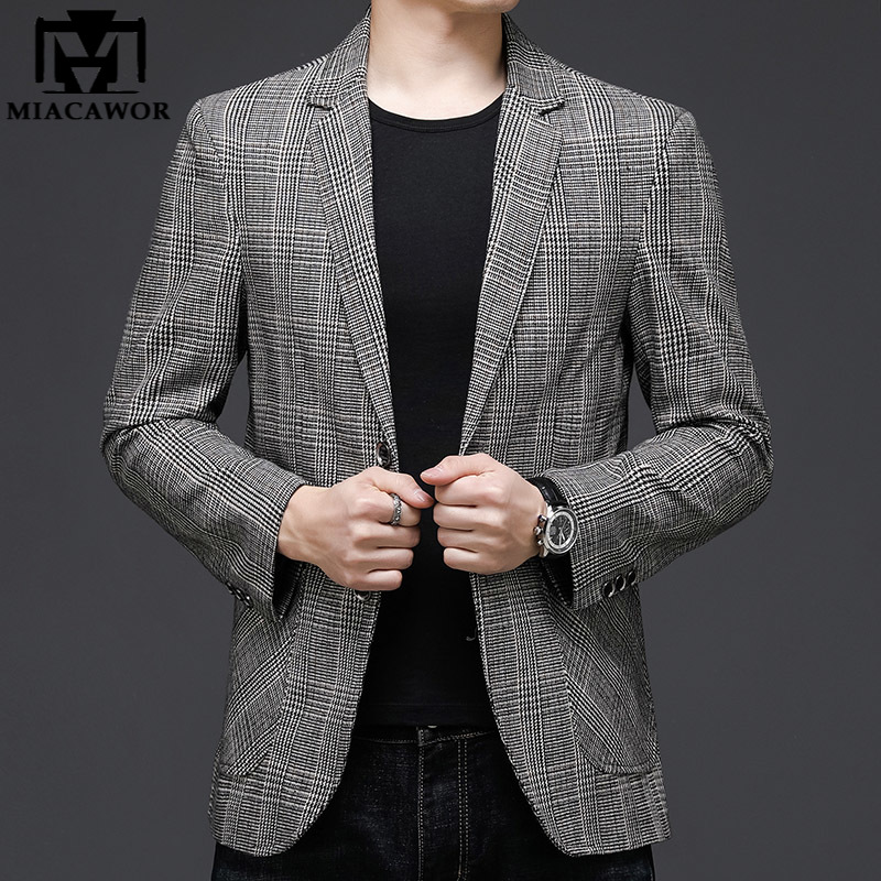 Brand Men Blazers Buit Autumn Retro Luxurious Slim Blazer Jackets Business Casual Suit Men Clothing J689