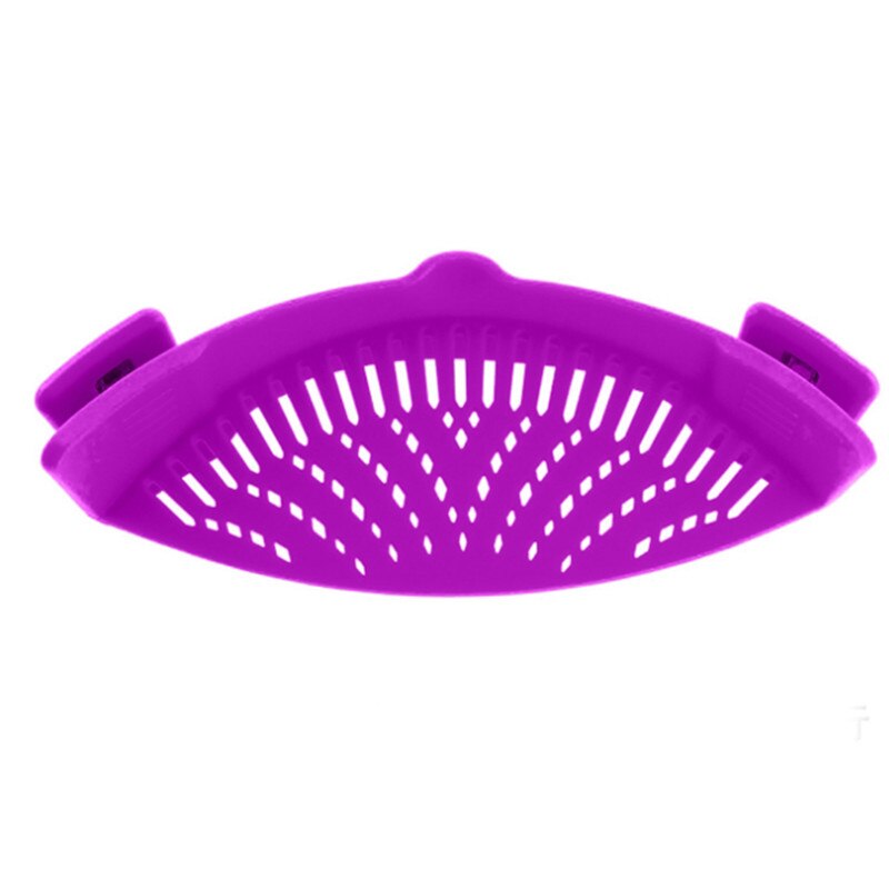 Silicone Pan Strainer Pan Strain Clip-on Pasta Food Convenience Various Colors Draining For Kitchen Tools: Purple
