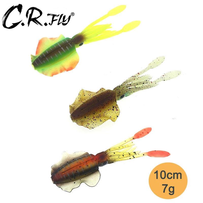 1pc Fishing Soft Squid Lure 7g 10cm Luminous/UV Squid Jig Fishing Lures For Sea Fishing Wobbler Bait