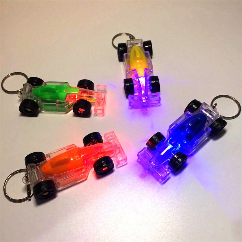 Mini Racing LED Light-Up Toys Keychain Party Favors Kids Toy Gadgets Bag Pendant 72XC