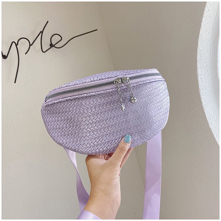 bag woven chest bag ladies casual waist bag Shoulder bagHandbags for Women's Phone bag Small Female handbags: purple