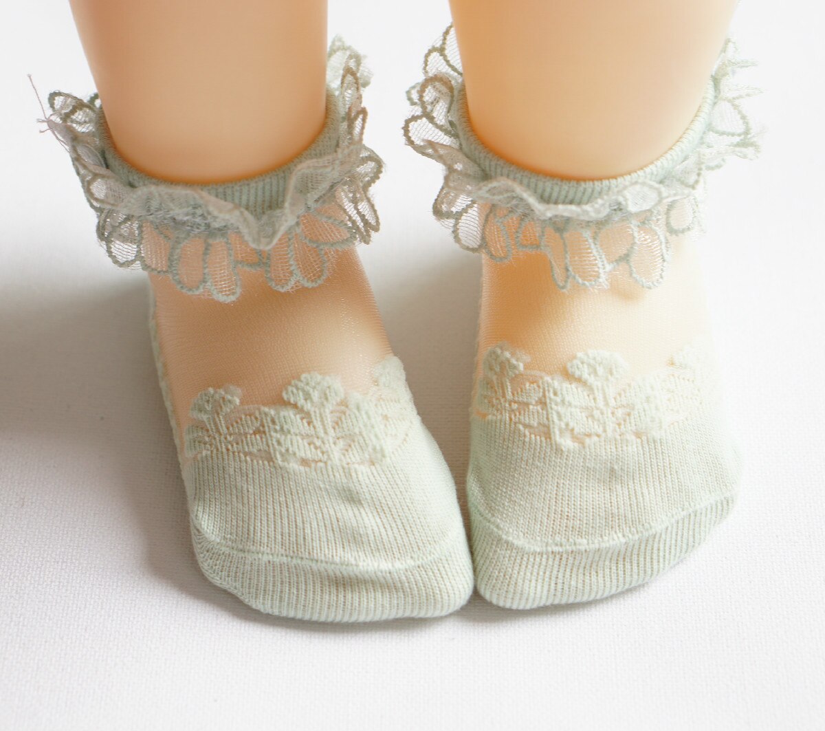 Kindersokken lente zomer meisjes kant geplooide effen enkel mesh sokken prinses baby tutu sokken losse mond sokken lange warmers