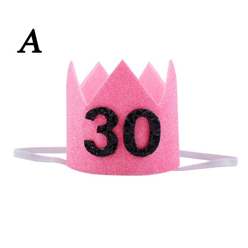 Barn år 1st födelsedag mössa bebis fest keps flicka pojkar rosa blå blommor prinsessa krona pannband hårkläder dekor tillbehör