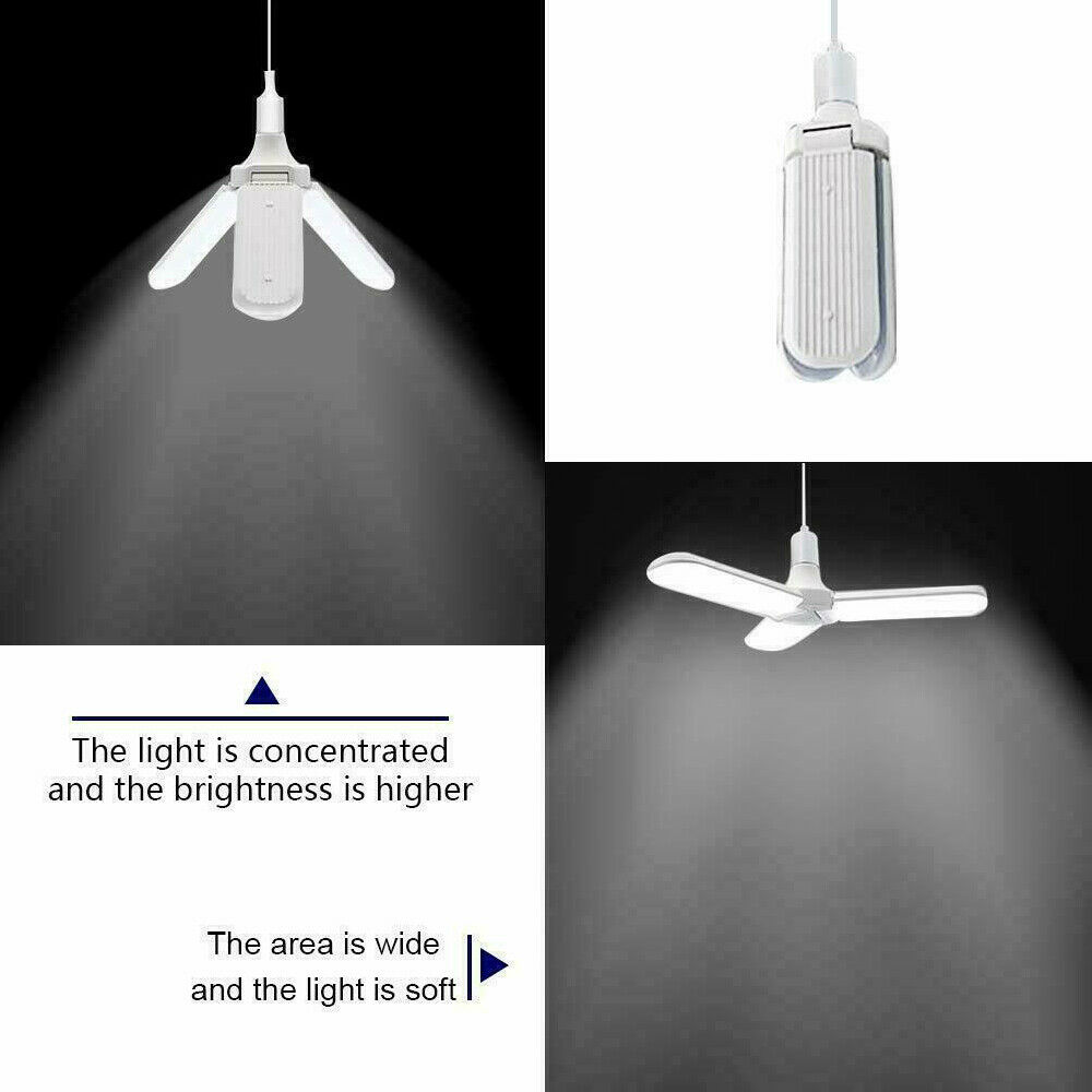 Ledet garasje butikk arbeidslys hjem takarmatur deformerbar lampe 60w e27