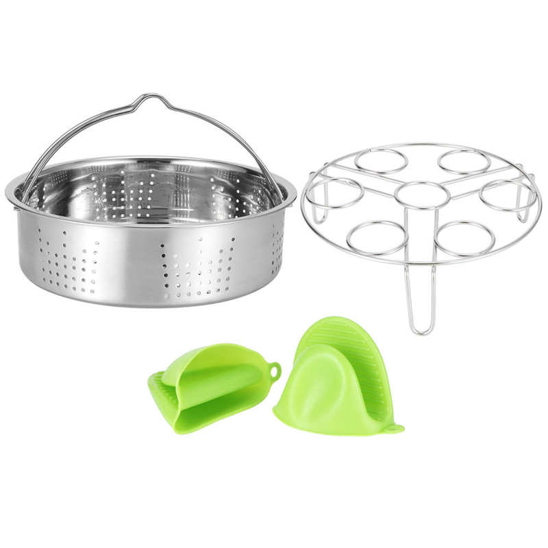 Panela de vapor instantâneo 3 pçs, cesta de vapor de comida, rack de ovo, acessórios para panela de pressão fritadeira elétrica, utensílio de cozinha, ferramentas de cozinha