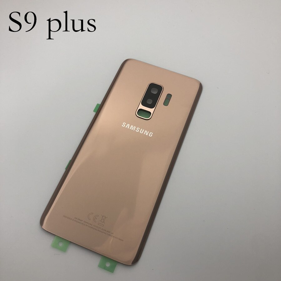 For Samsung Galaxy S9 Plus s9+ G965 SM-G965F G965FD S9 G960 SM-G960F G960FD Glass Battery Back Cover Door Housing Replacement: s9 plus gold