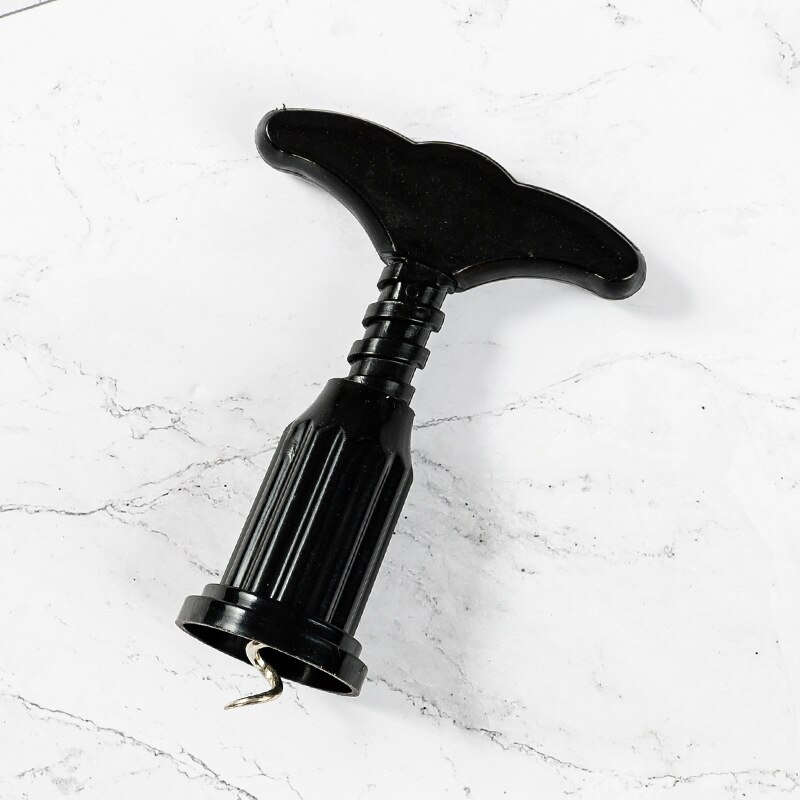 1PC Plastic Wine Opener Corkscrew Wine Bottle Opener Cork Puller Remover Champagne Opener Tool Kitchen Bar Accessories: Black