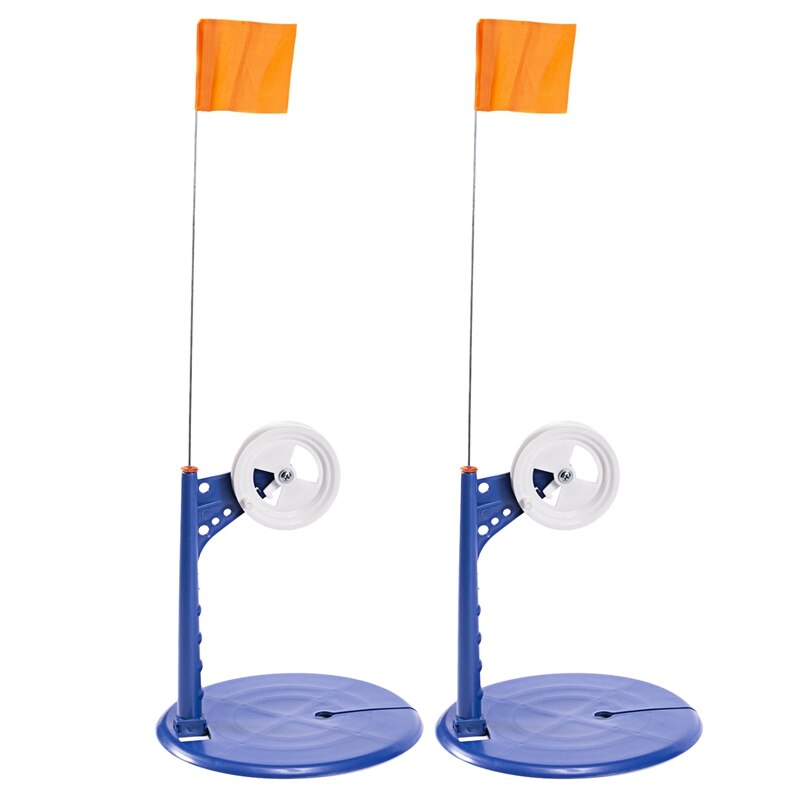 2 stuks opvouwbare winterse ijsvissersgereedschappen, vlaggenstok, kajakvlag, voetstuk voor op de rail, tip-up vlag, accessoires voor buiten in de winterse ijsvissersuitrusting: 18.5 x 18.5 x 49cm