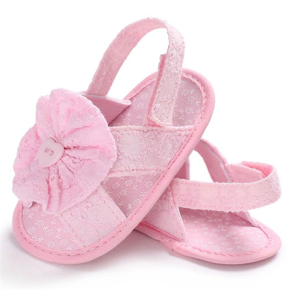 Baby Girl Sandals Cotton Soft Sole Embroidery Flower Purple First Walkers Summer Baby Infant Toddler Shoes