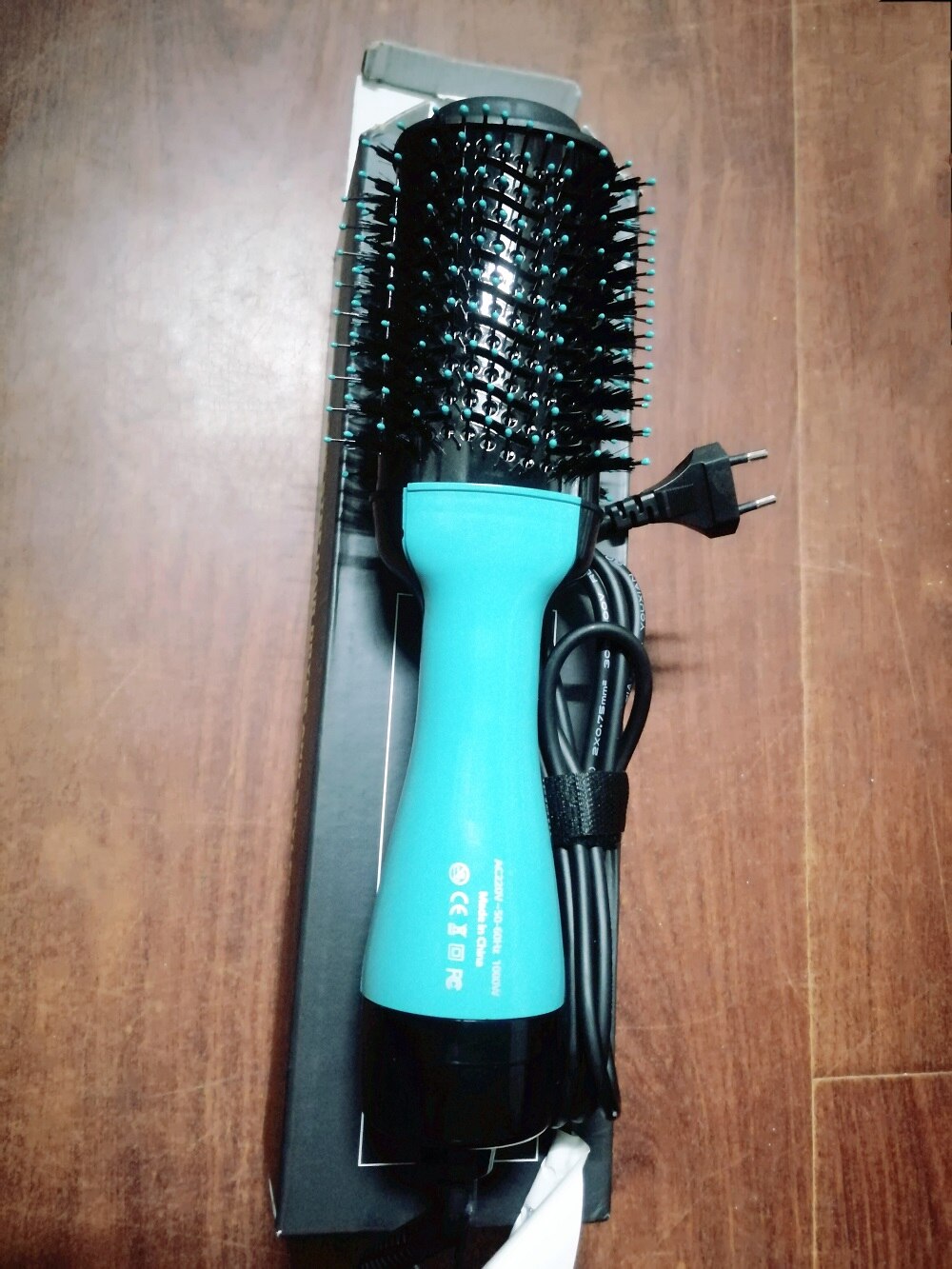 One Step Hair Dryer & Volumizer Roller Negative Ion Curls & Straighting Air Brush Dryer Salon Hair Straightener Comb: green / EU