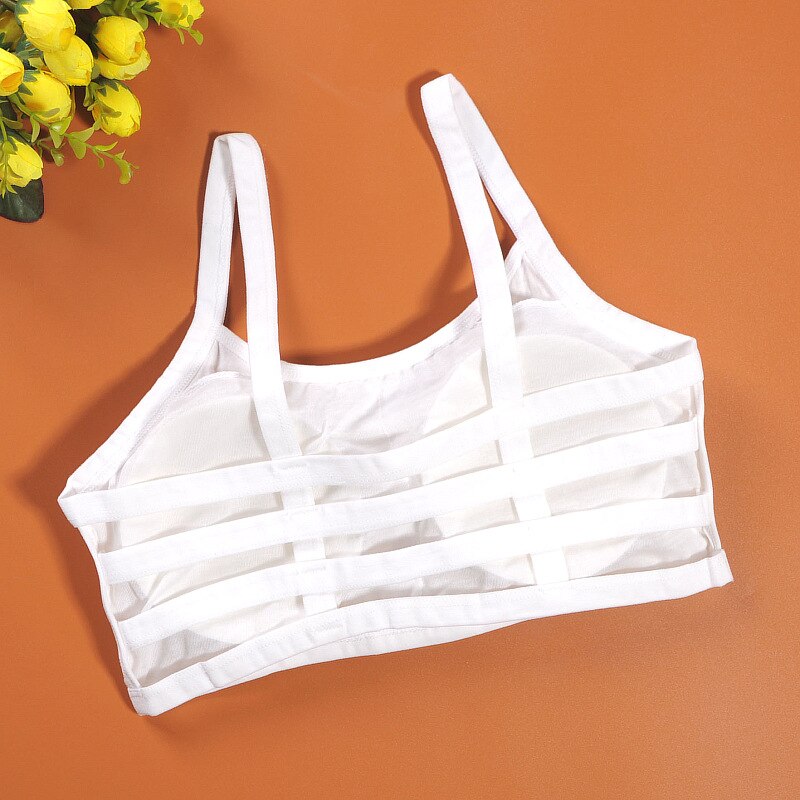 5pcs/lot Child Cotton Bra For Young Girls Kids Teenage Underwear Wireless Small Training Puberty Bras Undergarment Clothes: White