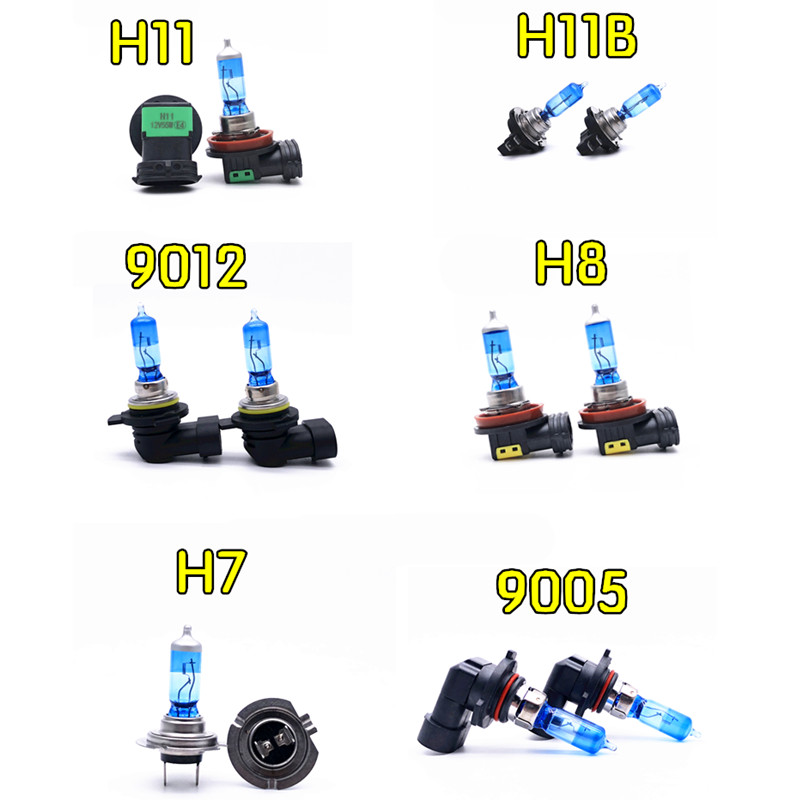 Lâmpada halógena para carro H4 H7 H11 azul fresco 12V feixe alto e baixo 55W lâmpada de neblina H8 H9 H10 HB3 HB4 HIR2 9005 9006 farol 5000K