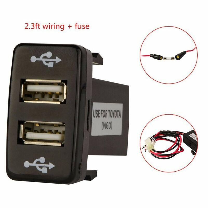 Enchufe De Cargador USB Dual 5V 4.8A Toma De Corriente Carga Rápida Con