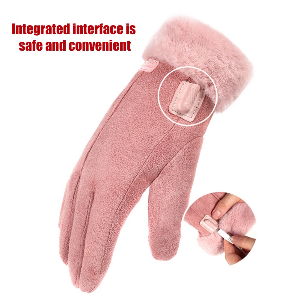 Winter Electric Heated Gloves USB Rechargeable Waterproof Anti-Cold Cycling Sports Touch Screen Hand Warmer Thermal Gloves