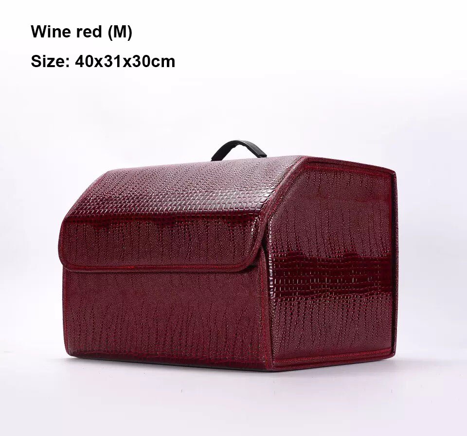 Auto opbergtas pu leren kofferbak opbergtas multifunctionele opvouwbare auto kofferbak opbergtas