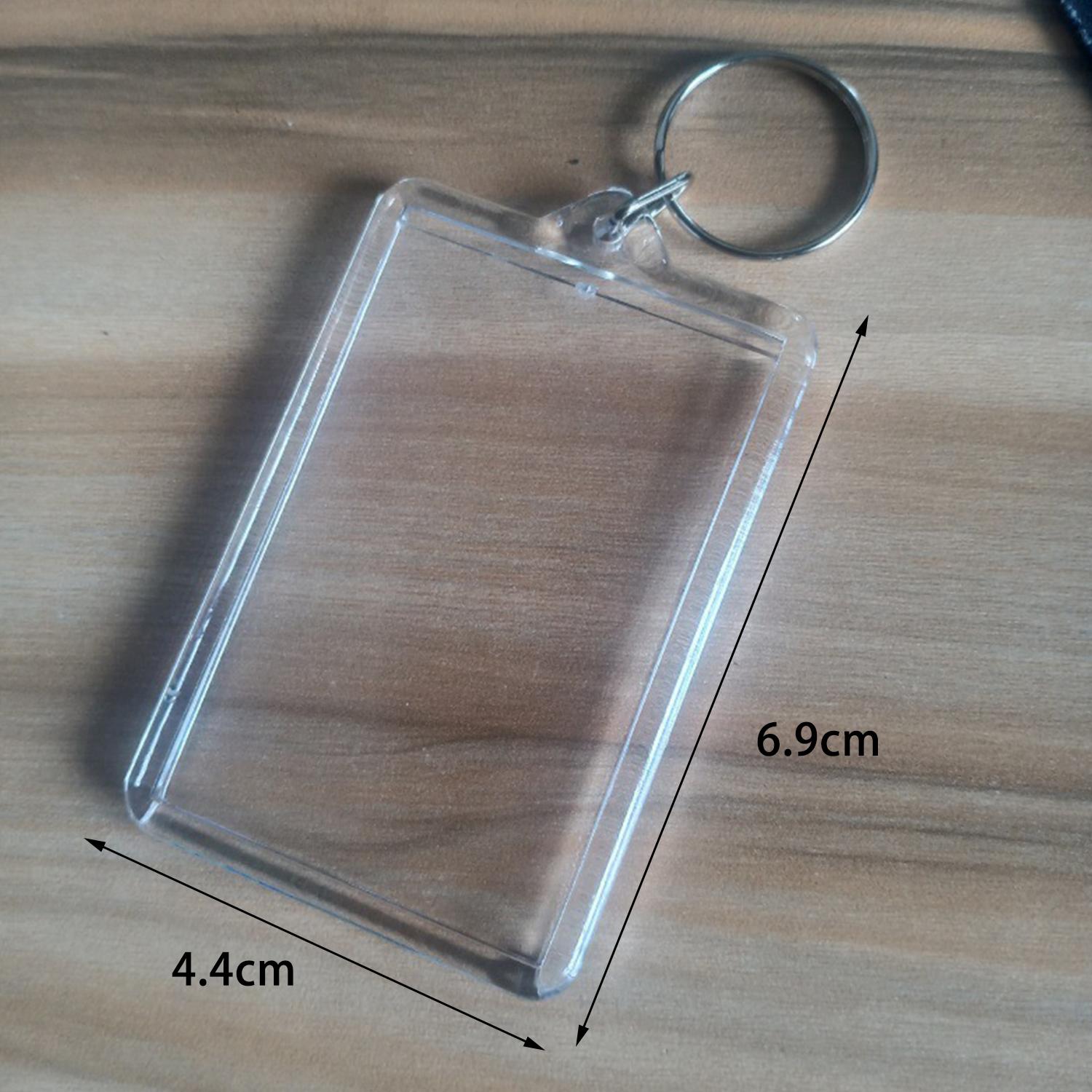 Photo Frame Keychian Acrylic Rectangle Insert Picture Frame Keyring Key Holder DIY Split Ring for Women Ladies Girls