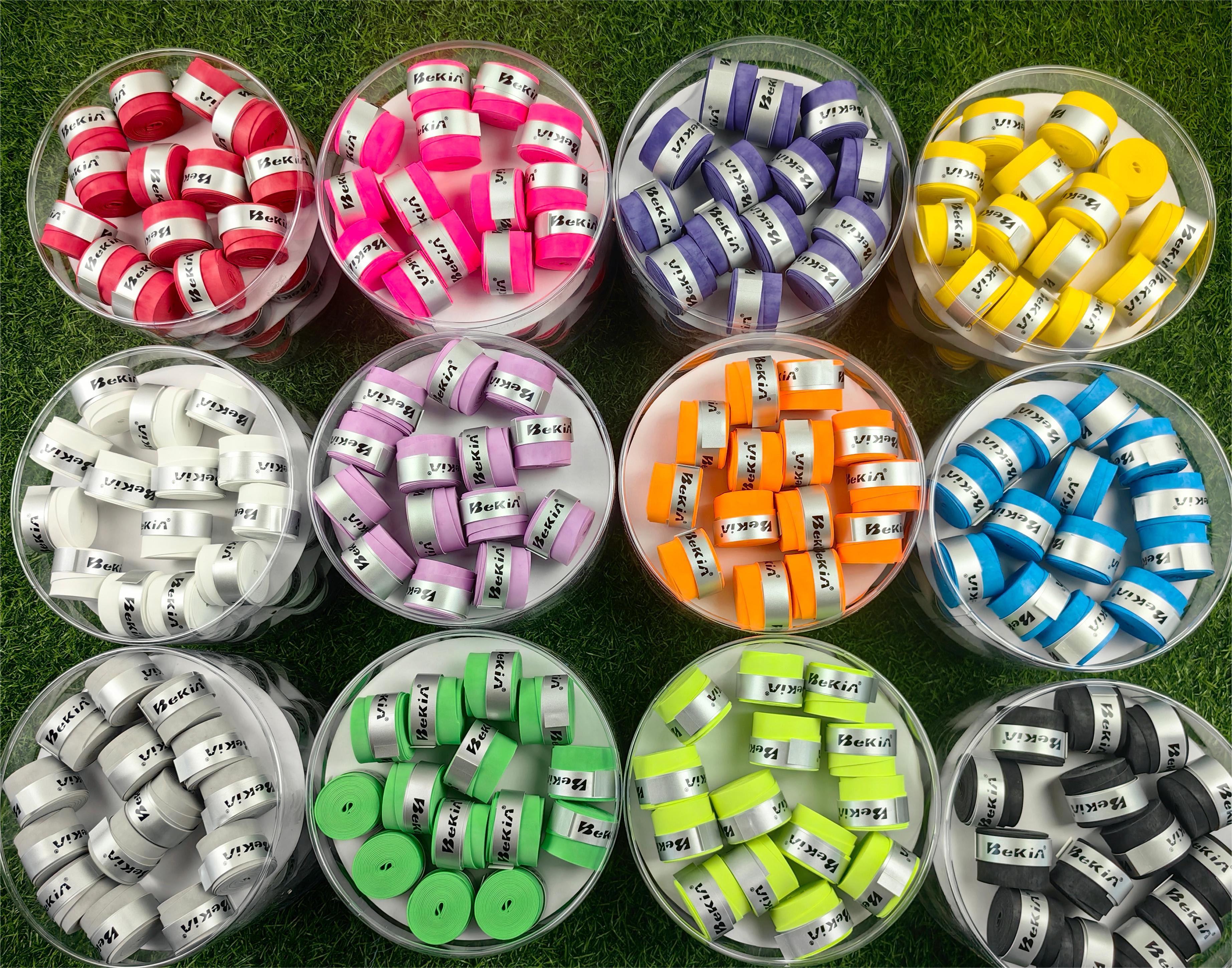 60 kpl/pakkaus kuiva tennismailan kahva liukumaton hikeä imevä suojus tapit sulkapallokahvat mailan tärinäsuoja hikinauha