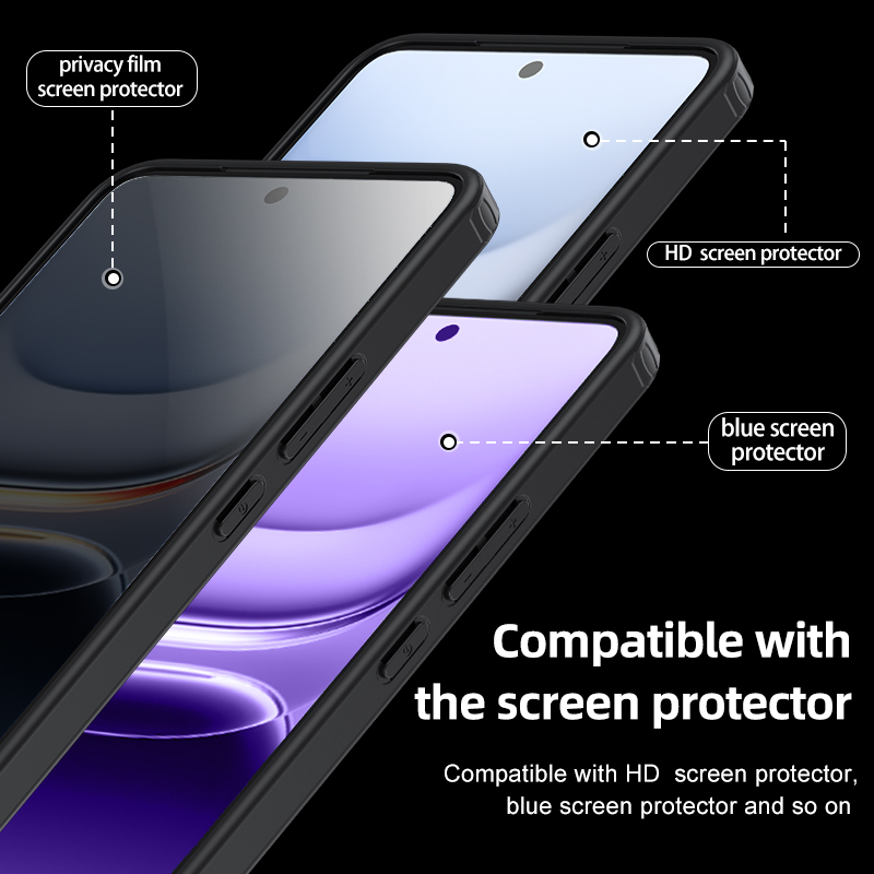 funda dla Vivo iQOO 13 etui kryształ jasne twardy PC Odporna na wstrząsy ochrona aparatu Przezroczysta osłona dla iQOO 13” tekstowa