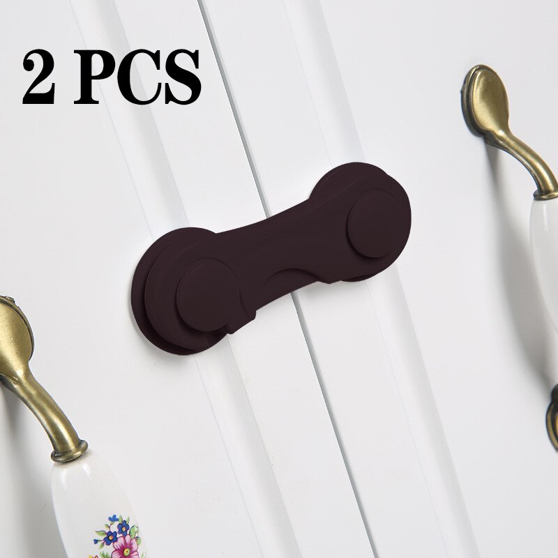 2 Stks/partij Kind Thuis Kabinet Lock Bescherming Van Kinderen Vergrendeling Deuren Voor Kinderen Veiligheid Kids Veiligheid Plastic Bescherming Lock: coffee2